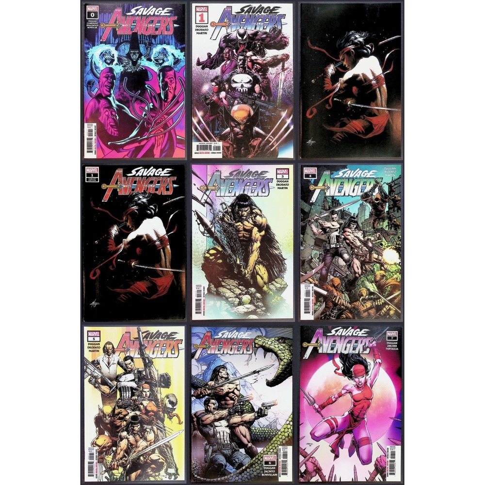 Savage Avengers 15x Lot #0 1 + Elektra Variants, #3–11, #19, Annual #1 Dell'Otto